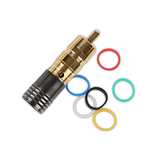 Binary™ RCA Male Compression Connector for RG6 Quadshield 75 Ohm - Gold Plated (Bag of 20) 