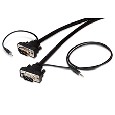 Binary™ B4 Series Male to Male VGA Cable with 3.5mm Stereo Plug - 10 Ft (3 M) 