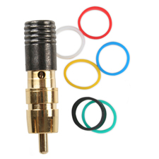 Binary™ RCA Male Compression Connector for MINI RGB 75 Ohm - Gold Plated  (Bag of 20) 