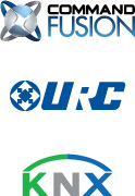 Command Fusion, URC and KNX logos