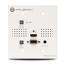 Atlona® Conferencing Wallplate Switcher for HDMI and VGA with HDBaseT Output - 2x1 