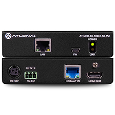Atlona® 4K/UHD Power Sourcing HDMI HDBaseT Receiver with Ethernet, Control, and PoE 