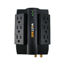 WattBox® Surge Protector Wall Tap with Coax Protection | 6 Rotating Outlets 