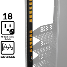 WattBox® IP Vertical Power Strip & Conditioner | 18 Individually Controlled & Metered Outlets 