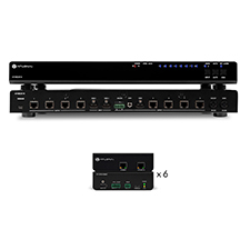 Atlona® 2x8 HDMI to HDBaseT Extended Distance Distribution Amplifier w/ 6 HDBaseT Receivers 