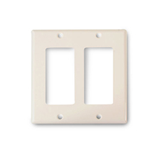 Wirepath™ Decorative Double Gang Wall Plate - Almond 