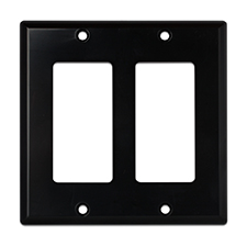 Wirepath™ Decorative Double Gang Wall Plate - Black 