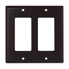 Wirepath™ Decorative Double Gang Wall Plate - Brown 