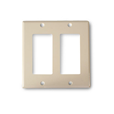 Wirepath™ Decorative Double Gang Wall Plate - Ivory 