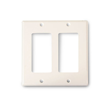 Wirepath™ Decorative Double Gang Wall Plate - Light Almond 