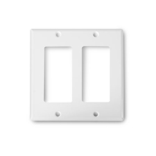 Wirepath™ Decorative Double Gang Wall Plate - White 