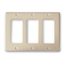 Wirepath™ Decorative Triple Gang Wall Plate - Ivory 