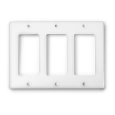 Wirepath™ Decorative Triple Gang Wall Plate - White 