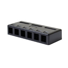 Wirepath™ Surface Mount Box - Black (6 Port) 