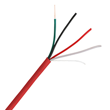 Wirepath™ 22 AWG 4-Conductor Plenum Rated Solid Copper Security Wire - 1000 ft. Nest in Box (Red) 
