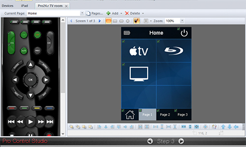 Screenshot of Pro Control Studio software