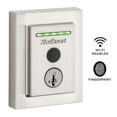 Kwikset 959 Halo Touch Contemporary Fingerprint Wi-Fi Enabled Smart Lock - Satin Nickel 