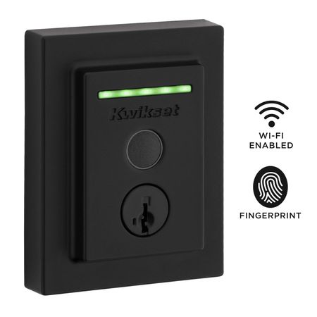 Kwikset 959 Halo Touch Contemporary Fingerprint Wi-Fi Enabled Smart Lock - Black 