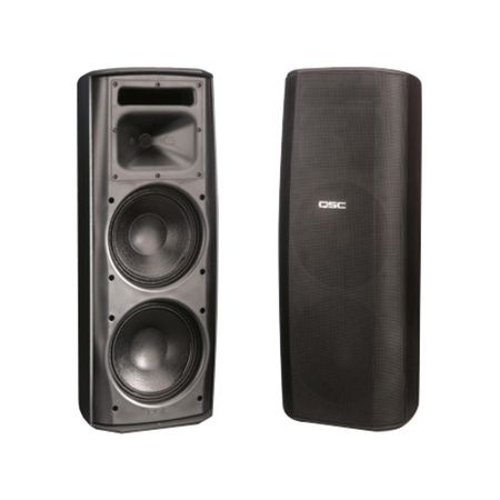 QSC AD-S282H-BK Dual 8' Surface Mount Weather-Resistant Speaker, Black 