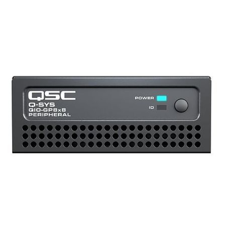QSC QIO-GP8X8 Q-SYS Network I/O Expander, 8-Logic Inputs and 8-Logic Outputs, PoE, 0-24V DC 