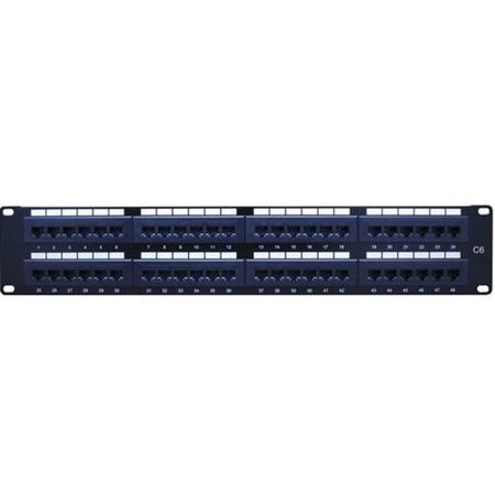 Vanco 820668 CAT6 Patch Panel, 2U, 48-Port 