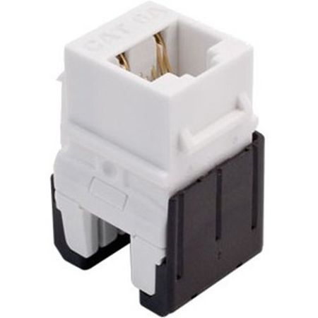 On-Q WP346AWH Quick Connect CAT6A RJ45 Keystone Insert, White, M10 