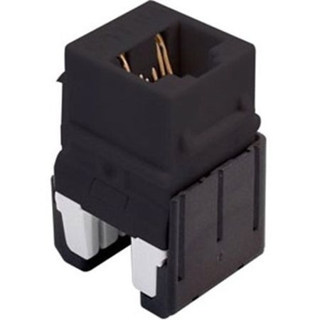 On-Q WP346ABK Quick Connect CAT6a RJ45 Keystone Insert, Black, M10 