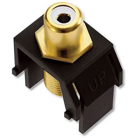 On-Q WP3461BK White RCA to F-Connector Keystone Insert, Black, M20 