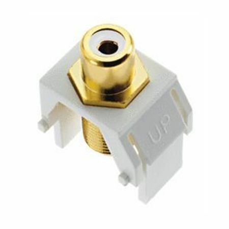 On-Q WP3461WH White RCA to F-Connector Keystone Insert, White, M20 