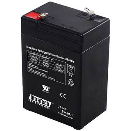 UltraTech IM-640 6V 4AH Sealed Lead Acid Battery, F1 Terminal 