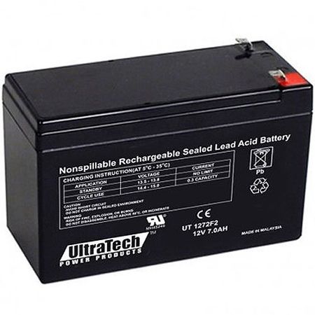 UltraTech IM-1272F2 12V 7AH Sealed Lead Acid Battery, F2 Terminal 