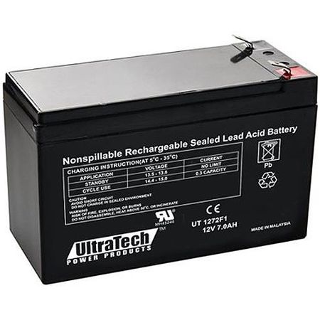 UltraTech IM-1272F1 12V 7AH Sealed Lead Acid Battery, F1 Terminal (Replaces IM-1270) 