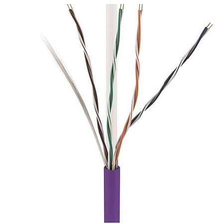 ADI PRO 0E-CMR6PUR CAT6 23/4 Solid BC Cable, Unshielded UTP, Riser CMR, FT4, 1000 Express Box, Purple 