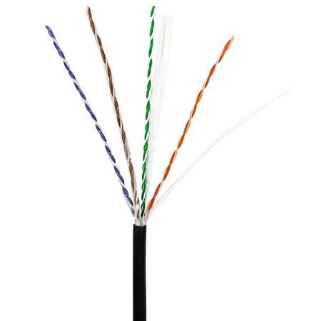 ADI PRO 0E-CAT6DB1BK CAT6 23/4 Direct Burial Cable, 1000 Wood Reel, Black 