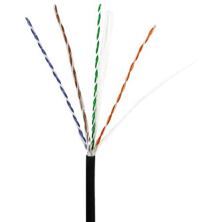 ADI PRO 0E-CAT6DB5BK CAT6 23/4 Direct Burial Cable, 500 Wood Reel, Black 