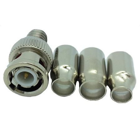 ADI PRO 0E-BNCCRIMPC BNC Universal Plug Crimp Connectors, 50 Ohms, 100-Pack 