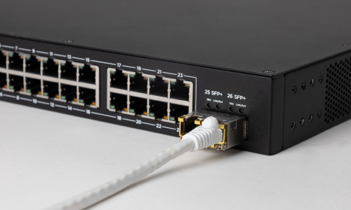 Switch with Ethernet Cable in Switch