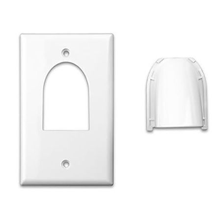Vanco 120614X Bulk Single Gang Custom Two-Piece Bulk Cable Wall Plate  White                                                    