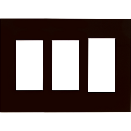 Control4® Contemporary 3 Gang Combo Faceplate - Brown                                                                          