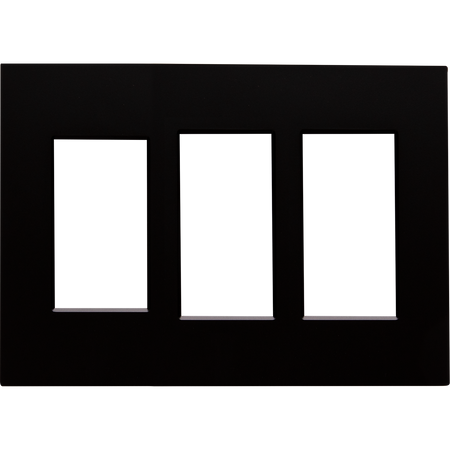 Control4® Contemporary 3 Gang Combo Faceplate- Midnight Black                                                                  