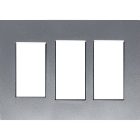 Control4® Contemporary 3 Gang Combo Faceplate- Aluminum                                                                        