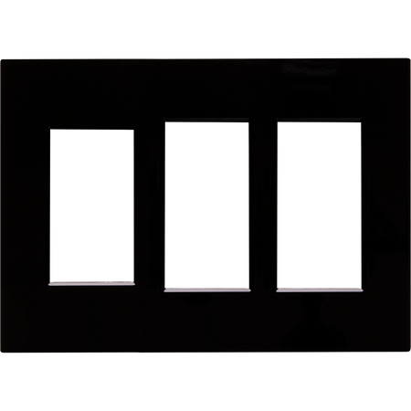 Control4® Contemporary 3 Gang Combo Faceplate- Black                                                                           