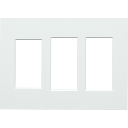 Control4® Contemporary 3 Gang Combo Faceplate- White                                                                           