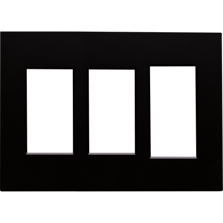 Control4® Contemporary 3 Gang Combo Faceplate- Midnight Black                                                                  
