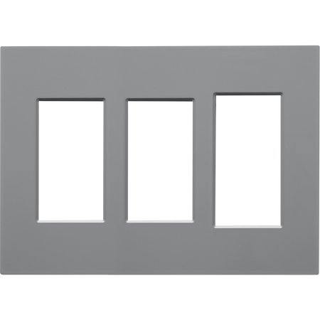 Control4® Contemporary 3 Gang Combo Faceplate- Gray                                                                            