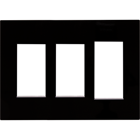 Control4® Contemporary 3 Gang Combo Faceplate - Black                                                                          