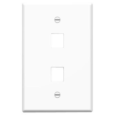 On-Q WP3302WH Single Gang Oversized Wall Plate  2-Port  White                                                                   