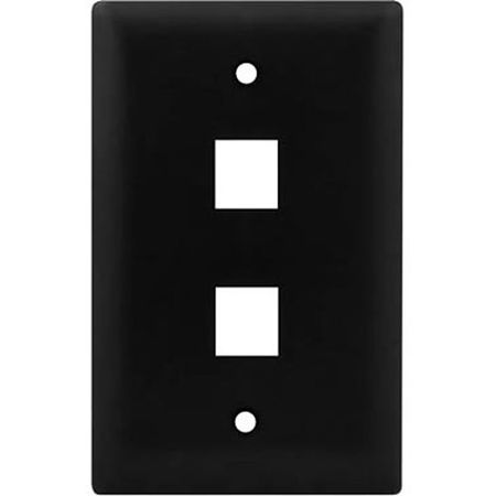 On-Q WP3402BK 1-Gang  2-Port Wall Plate  Black                                                                                  