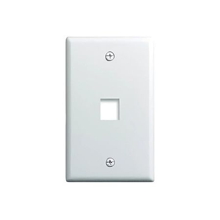 On-Q WP3401WH 1-Gang  1-Port Wall Plate  Single Bulk Plastic Keystone Strap  RJ45 Wall Plate  White                             