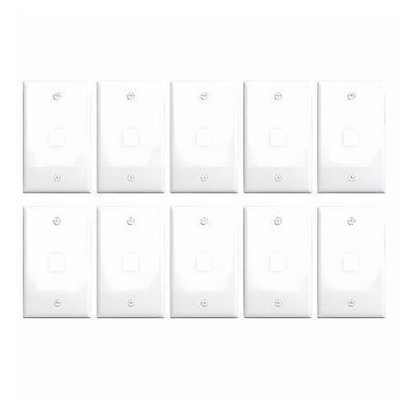 On-Q WP3401WH25 1-Gang  1-Port Wall Plate  Bulk Plastic Keystone Strap  RJ45 Wall Plate  25-Pack  White                         
